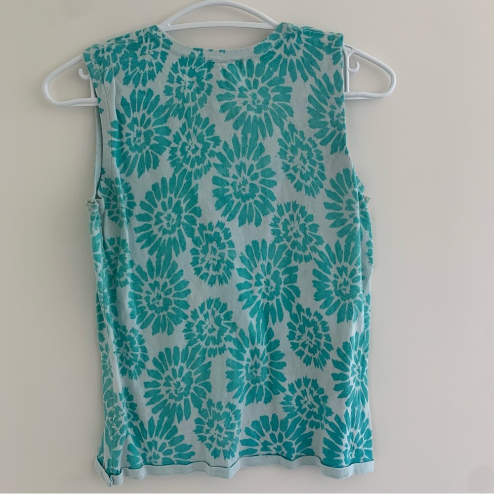 CAROLE LITTLE vintage floral tank, blue - Picture 3 of 3